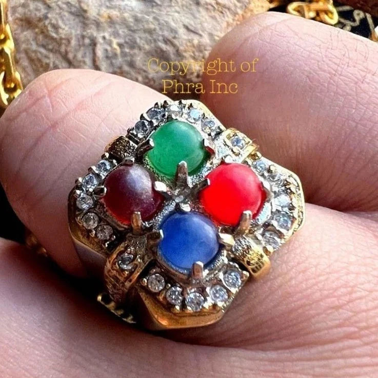 Wealth & Gambling King Centipede Pearl Ring 4x Mystic Pearl for Wealth Attraction, Fortune and Gambling - Non Khodamic Ring for Immense Luck