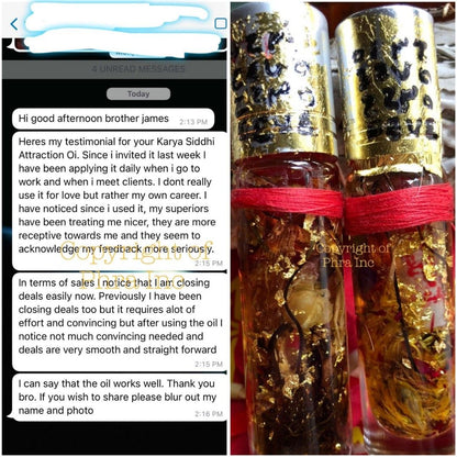 Love attraction oil bottle held for size reference