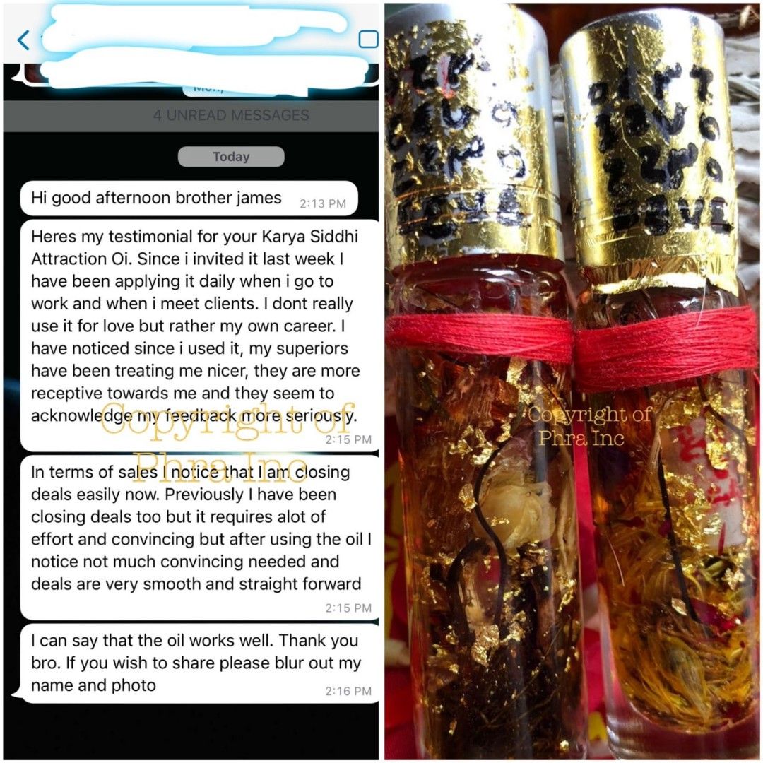 Love attraction oil bottle held for size reference