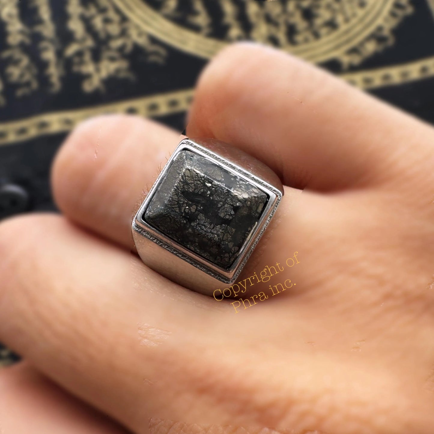 Powerful Lightning Stone Ring - Batu Petir for Protection, Strong Spiritual Energy, Internal Healing, Psychic Development