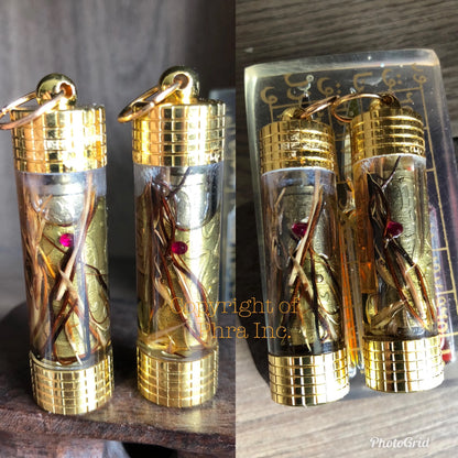 107 wealth talisman takrut displayed for blessing and success