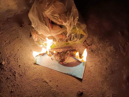 Close-up of ritual materials for the separation ritual