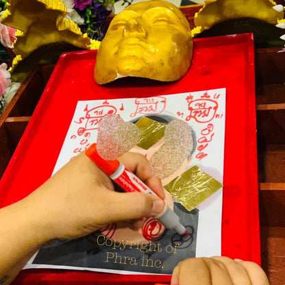 Holy yants inscribed during the prosperity ritual