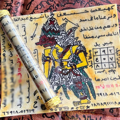 Close-up of the Ravana takrut tambang liring cord