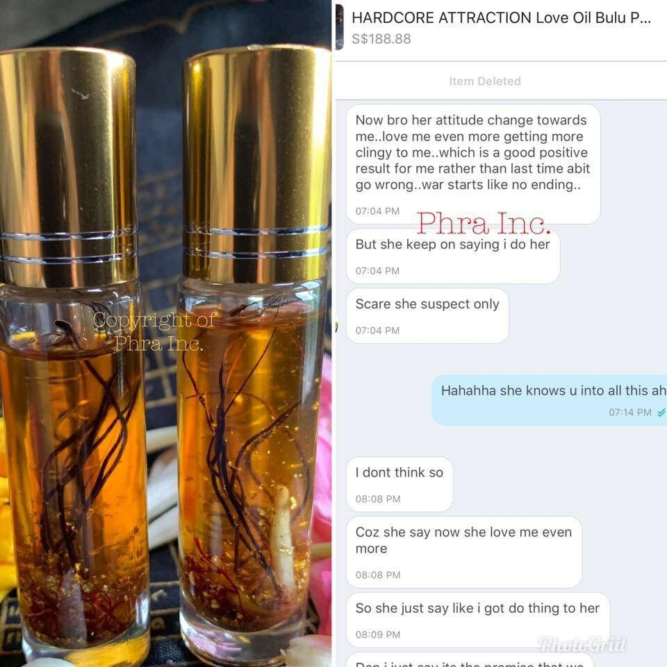 Bulu Perindu 12 gemstones oil bottle, angled view