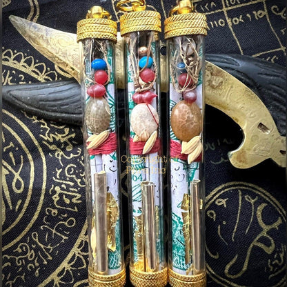 6-in-1 wealth attraction takrut amulet, close up detail