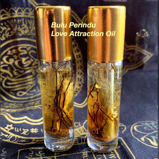 Bulu Perindu Maharaj love attraction oil bottle, front view