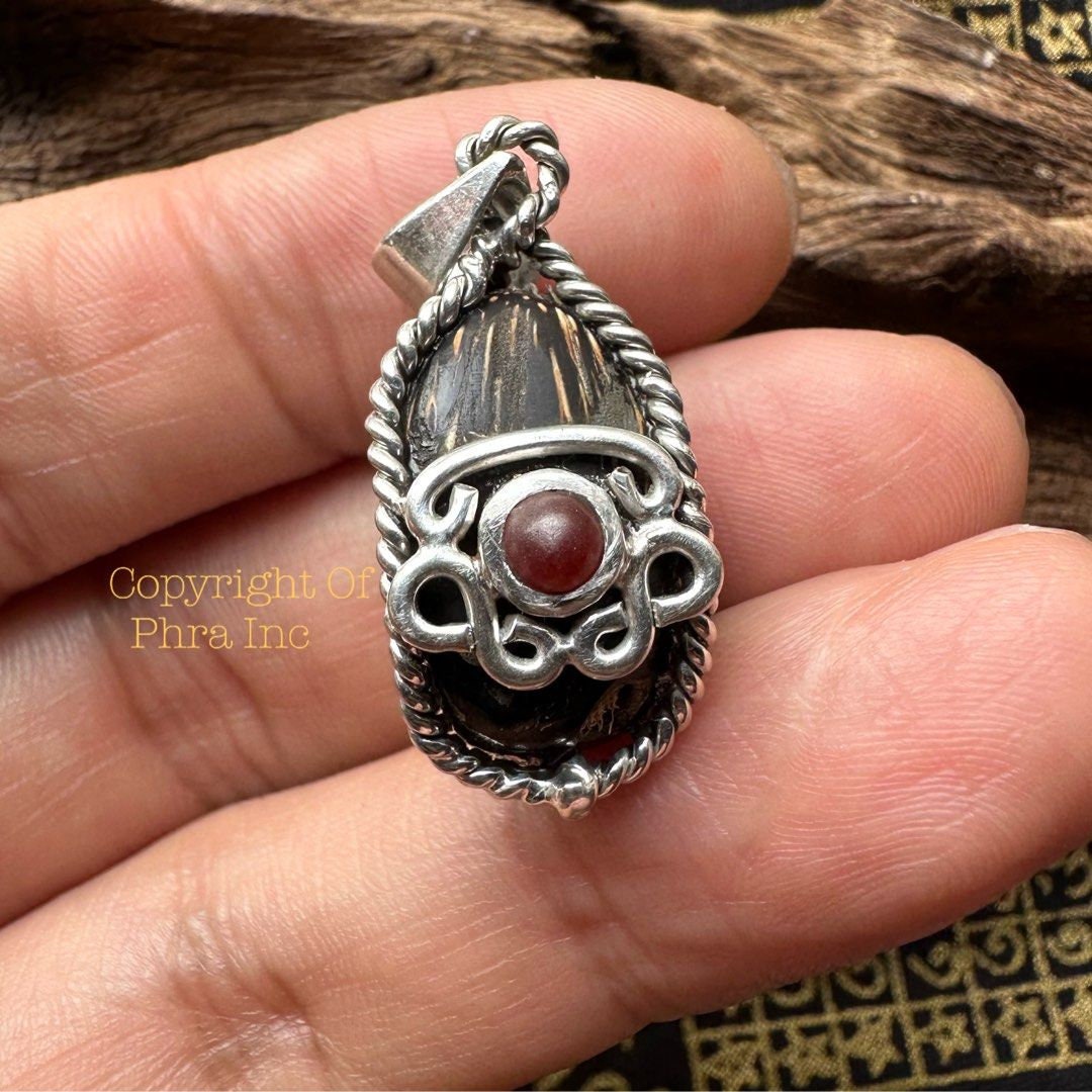 Tantric Coconut Pearl & Centipede Pearl Pendant for Luck, Wealth