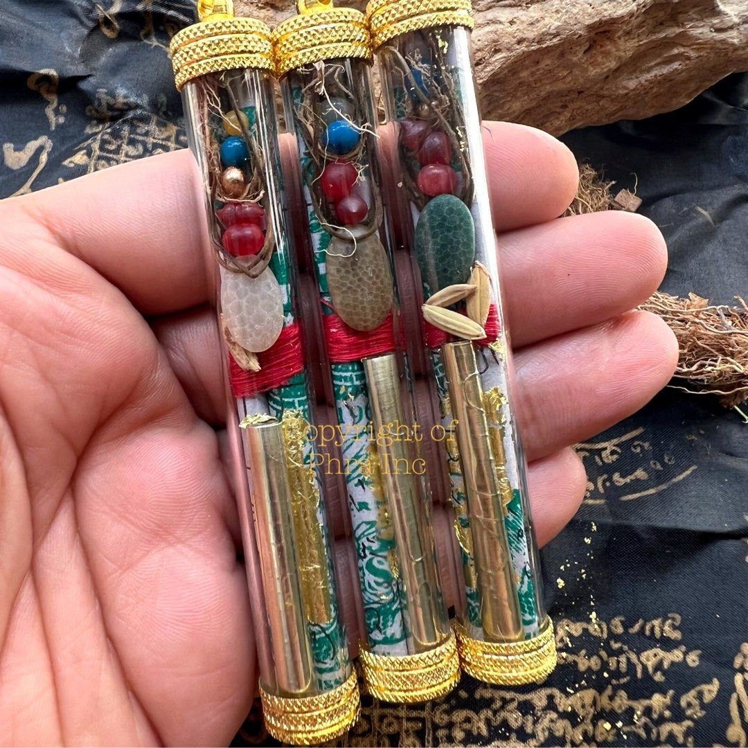 Extreme Wealth & Luck Attraction: Most Powerful Takrut Amulet 5 Mustika Pearls for Wealth Attraction, Luck glücksbringer Talisman