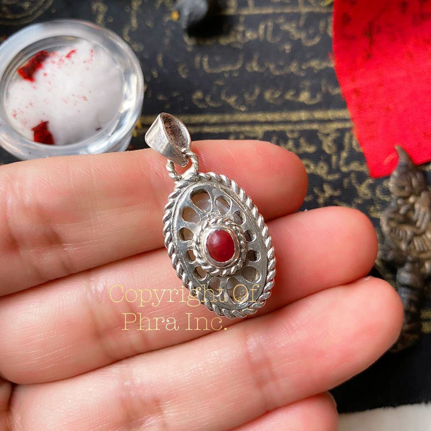 Nagamani Cobra Pearl Silver Pendant – Thai Amulet Charm