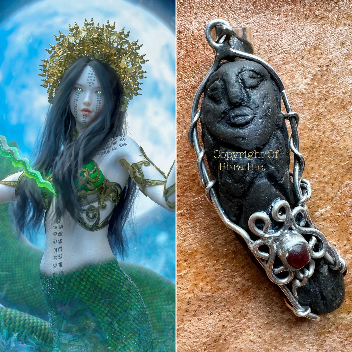 Mystical Spirit Nyi Blorong (Serpent Goddess) Javanese Charm for Luck Attraction, Wealth, Love Attraction, Wish Granting - Amulet Pendant