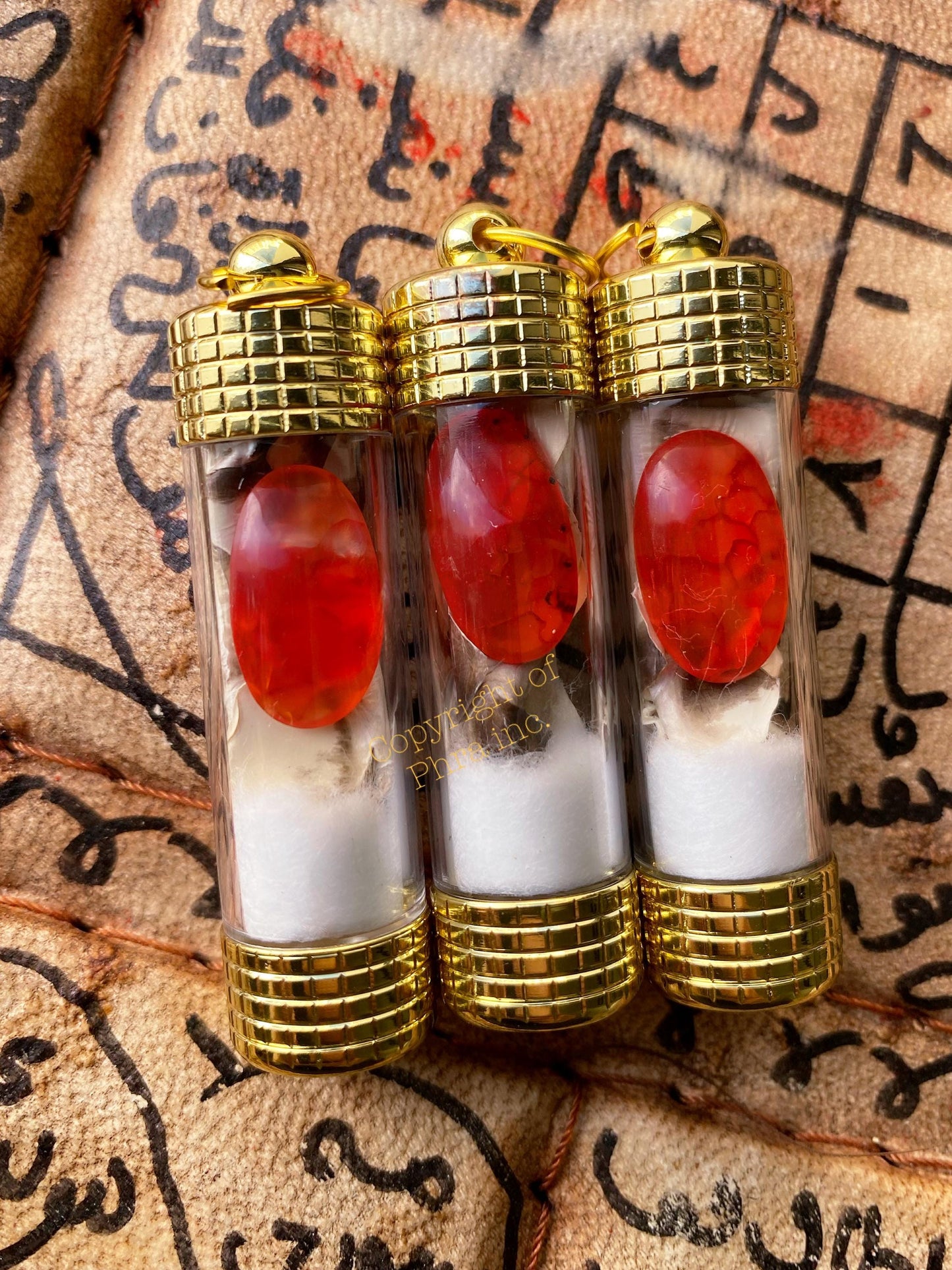 Powerful Red Cobra Pearl (Nagamani) - Authentic Cobra Snake Stone Pendant Amulet Wealth Fetching,Luck & Gambling Authority Fame Khodam Jinn