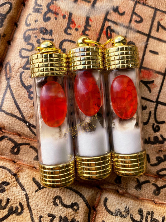 Powerful Red Cobra Pearl (Nagamani) - Authentic Cobra Snake Stone Pendant Amulet Wealth Fetching,Luck & Gambling Authority Fame Khodam Jinn