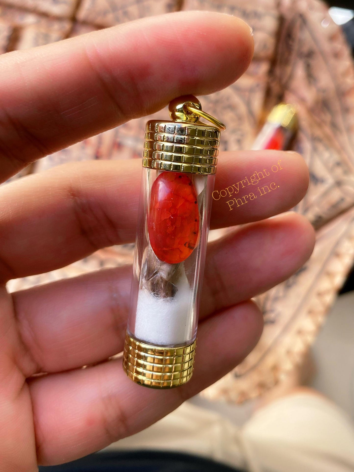 Powerful Red Cobra Pearl (Nagamani) - Authentic Cobra Snake Stone Pendant Amulet Wealth Fetching,Luck & Gambling Authority Fame Khodam Jinn