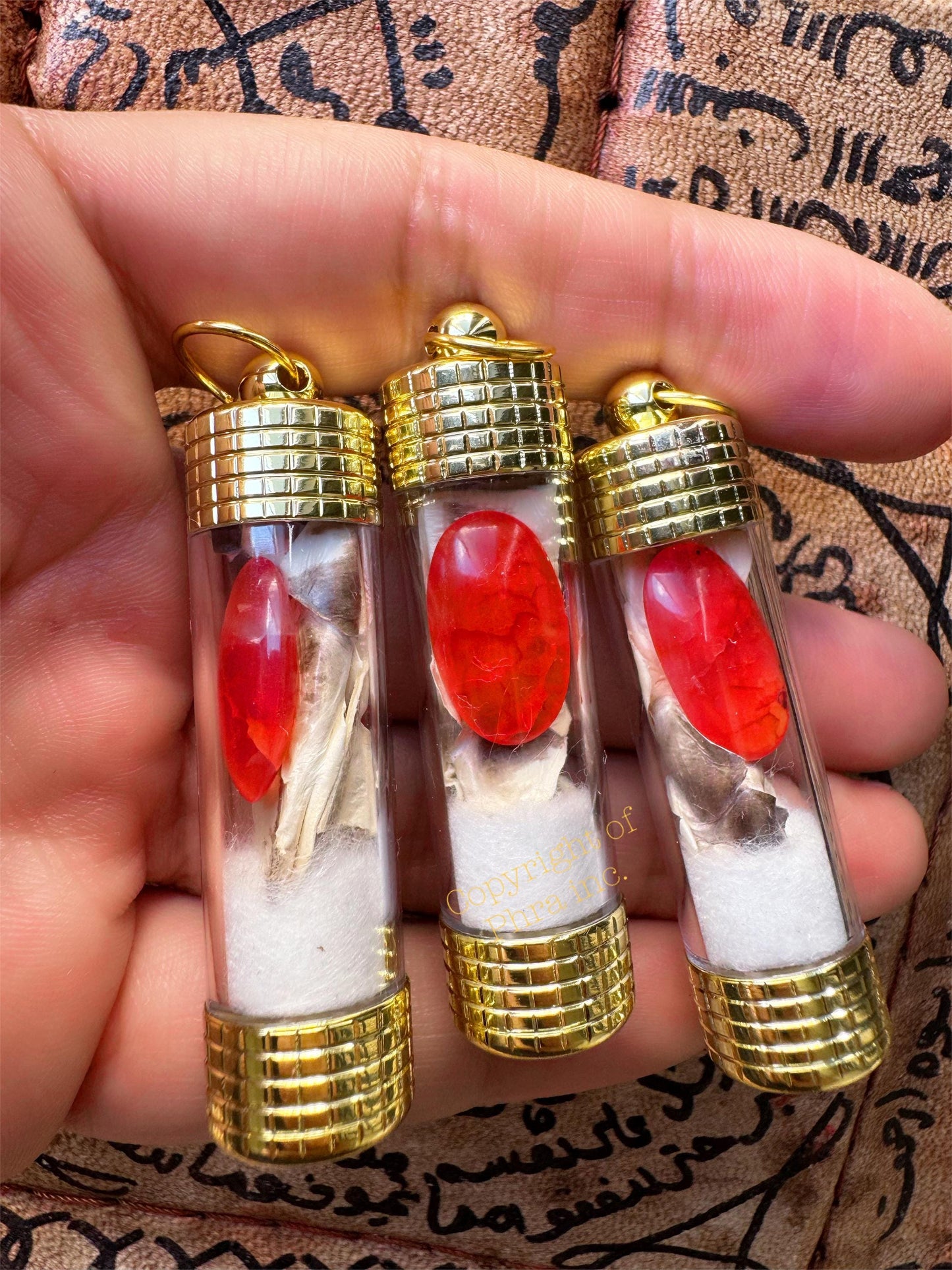 Powerful Red Cobra Pearl (Nagamani) - Authentic Cobra Snake Stone Pendant Amulet Wealth Fetching,Luck & Gambling Authority Fame Khodam Jinn