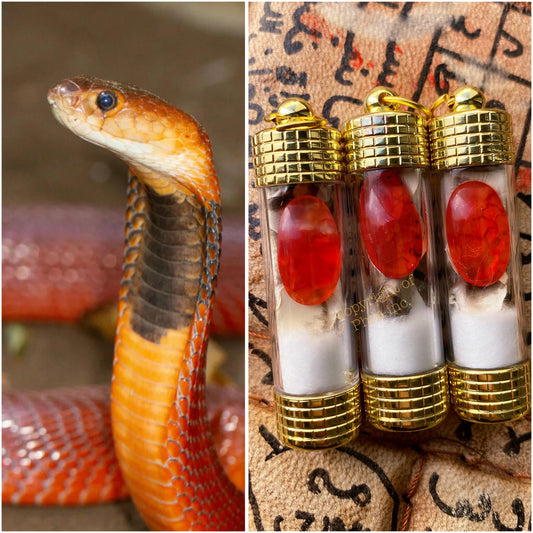 Red Cobra Pearl Nagamani pendant, front view