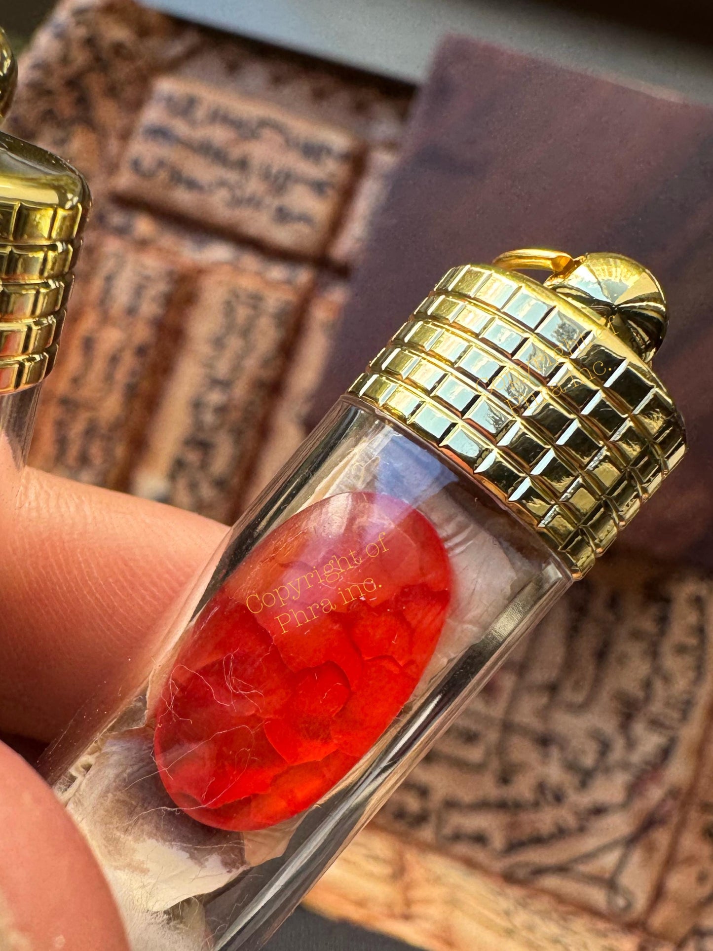 Powerful Red Cobra Pearl (Nagamani) - Authentic Cobra Snake Stone Pendant Amulet Wealth Fetching,Luck & Gambling Authority Fame Khodam Jinn