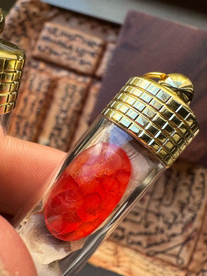 Red Cobra Pearl snake stone, detail under light