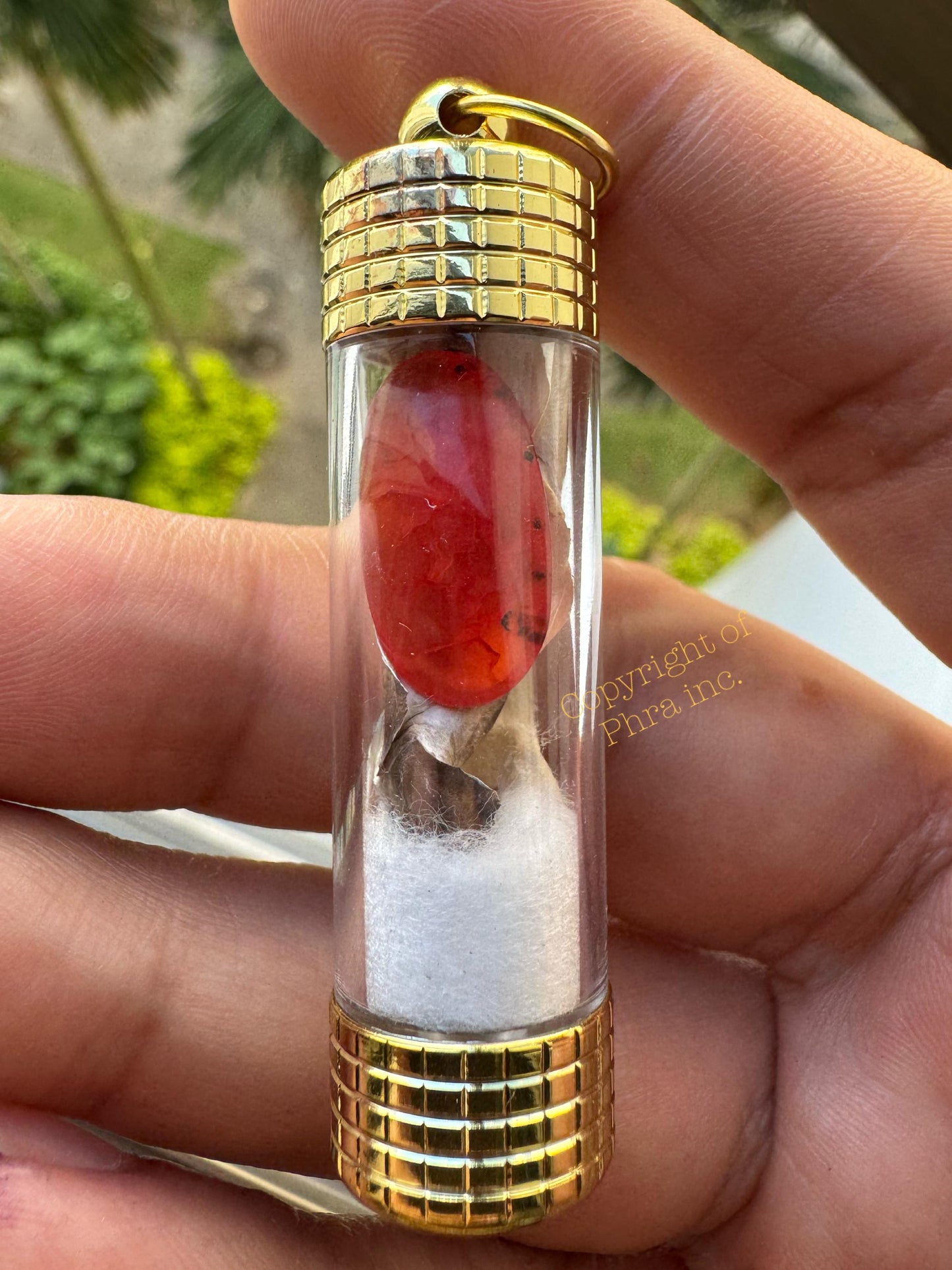 Powerful Red Cobra Pearl (Nagamani) - Authentic Cobra Snake Stone Pendant Amulet Wealth Fetching,Luck & Gambling Authority Fame Khodam Jinn