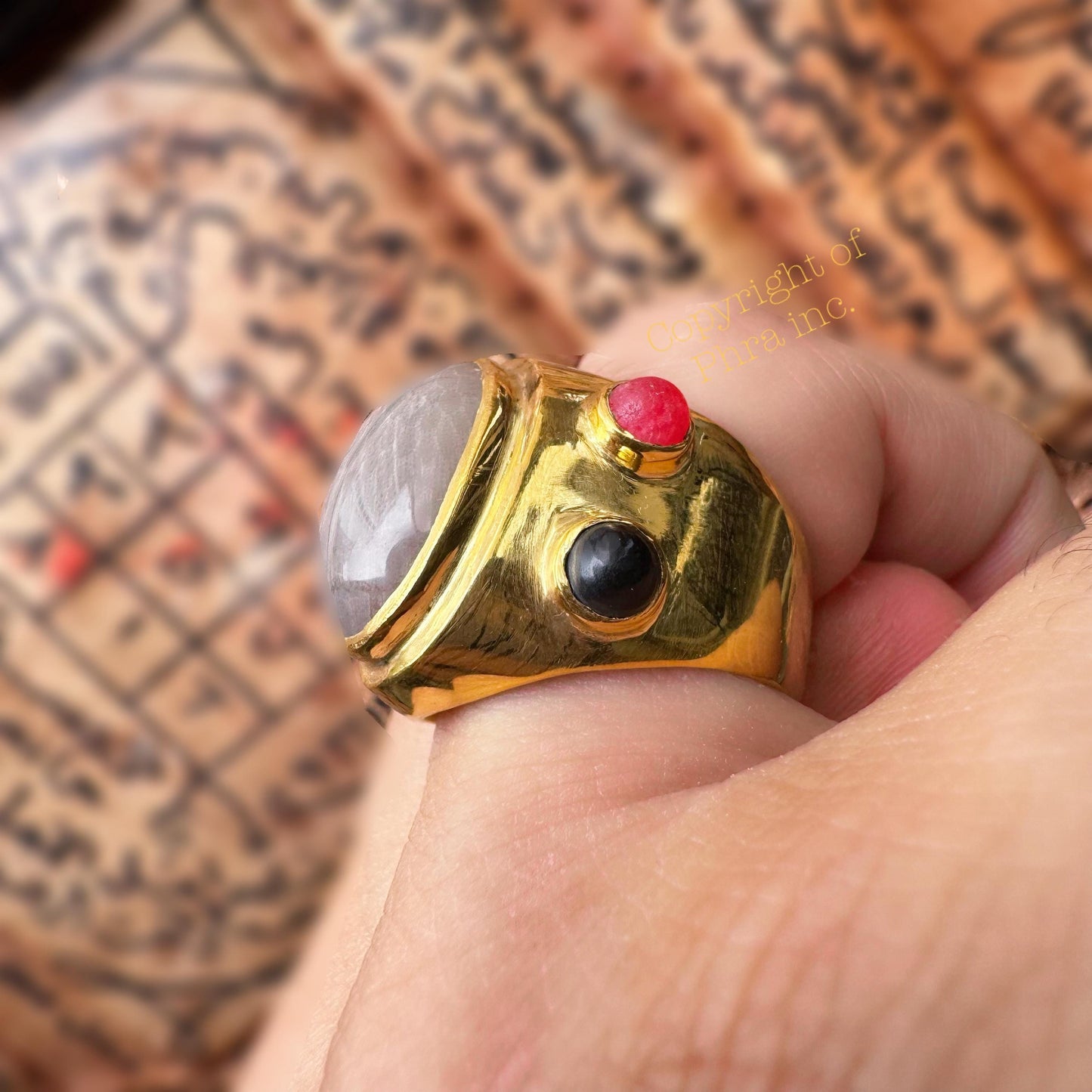 Nagamani Cobra Pearl Ring | King Cobra Wealth Amulet, Adjustable Silver Pendant