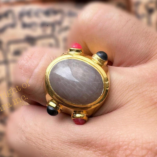 Nagamani Cobra Pearl Ring | King Cobra Wealth Amulet, Adjustable Silver Pendant