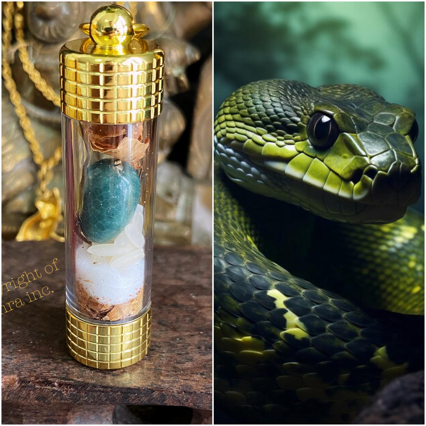 Poweful Green Cobra Pearl Nagamani, Money Attraction, Wealth Amulet, Mustika Bezoar, Attract Business Success, Limited Thai Charm Takrut