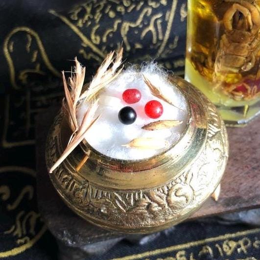 Powerful Wealth Fetching Centipede Pearl Amulet Charm, Wealth Luck Attraction Khodam Pendant