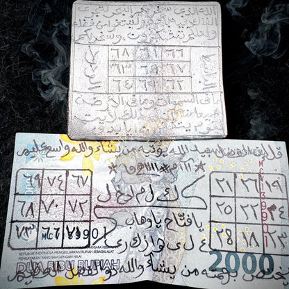 Wealth attraction talisman set displayed together