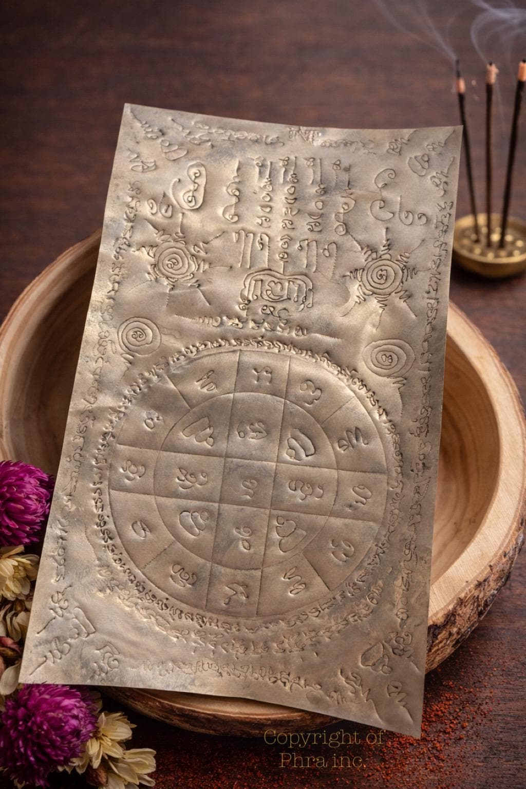 Maha Setthi Millionaire Wealth Takrud - Thai Hand Drawn Amulet Yantra Talisman for Abundance, Prosperity & Protection