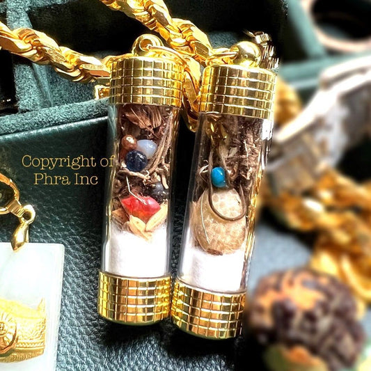 Powerful 5in1 Wealth & Gambling Luck Mustika Pearl Amulet – 5 Legendary Bezoar Stones Talisman with Nagamani Centipede Pearl