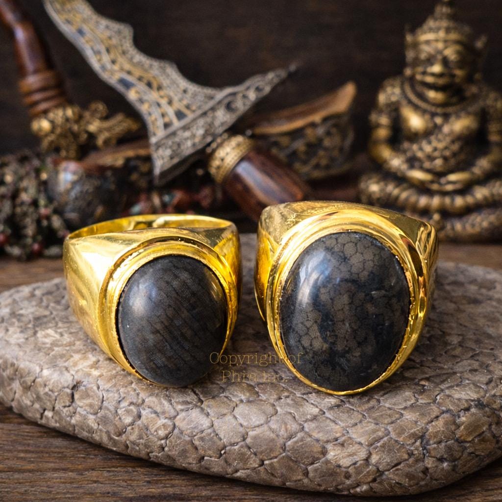 Powerful Wealth Luck Cobra Stone Ring | Mustika Amulet for Money, Luck, Gambling & Protection - Spiritual Gift, Talisman, Khodam