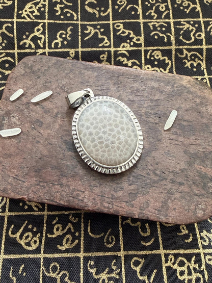 White Cobra Pearl Nagamani pendant with packaging