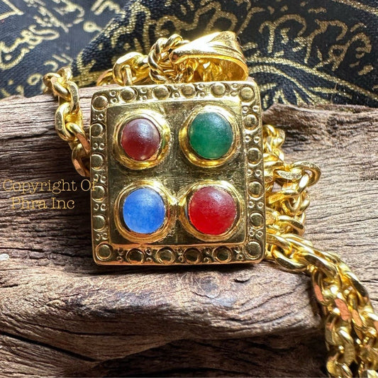 Wealth & Gambling Luck Pendant 4x King Centipede Pearl Amulet Pendant for Luck, Wealth, Protection, Real Silver Pendant Gold Plating