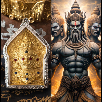 Asura King amulet pendant, front view