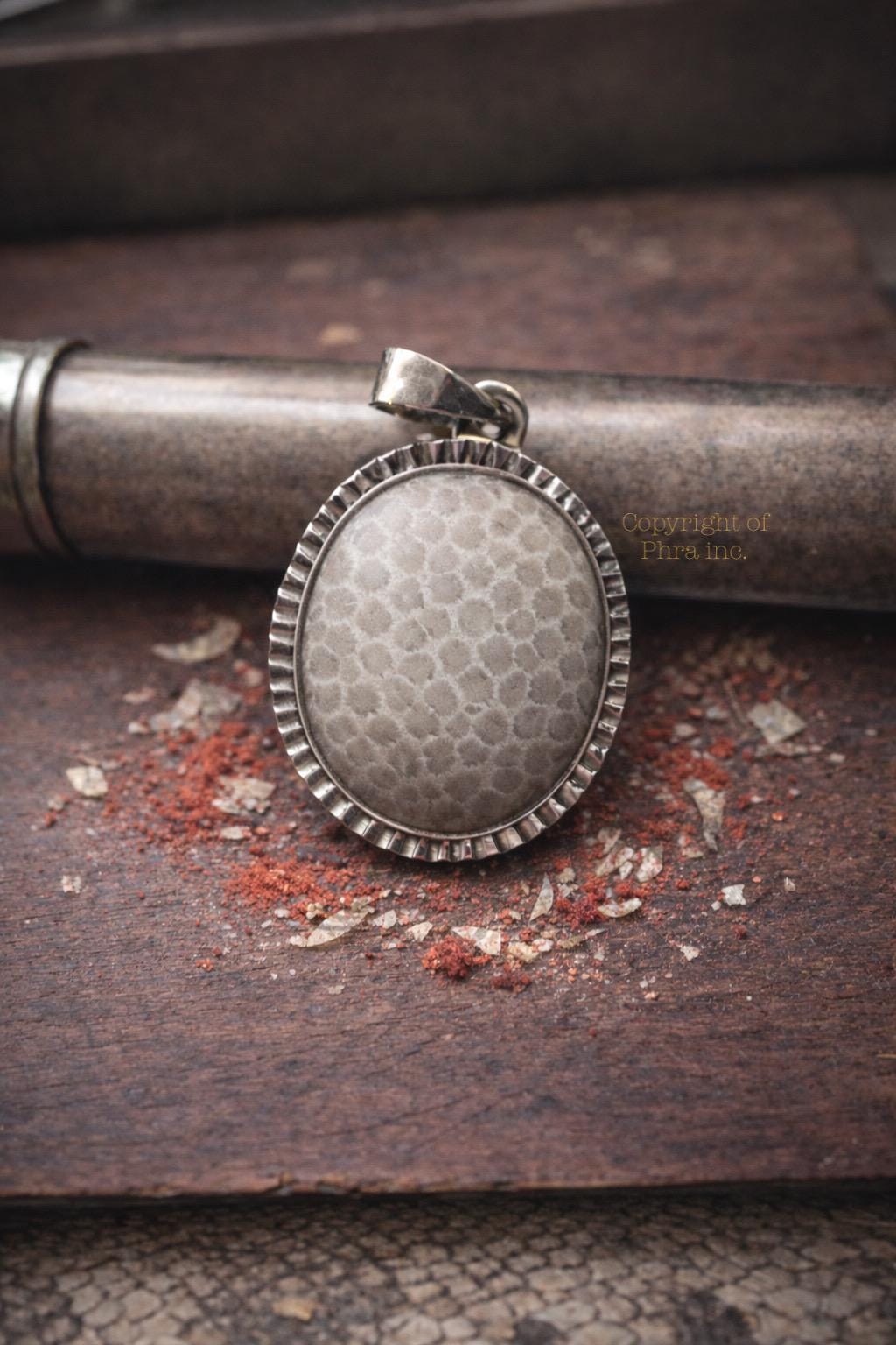 Nagamani White Cobra Pearl Pendant – Stainless Steel Nagamani Amulet Talisman Stone for Luck, Wealth, Prosperity, Protection