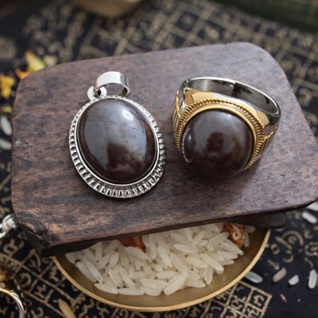 Powerful Protection Hebhab (هبهاب) & Healing Energy Healing Magical Munta Besi Spiritual Stone Pendant For Protection, Ward Off Evil, Khodam