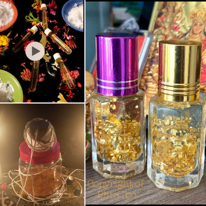 Sacred Ruqyah wealth oil, close up of the bottle