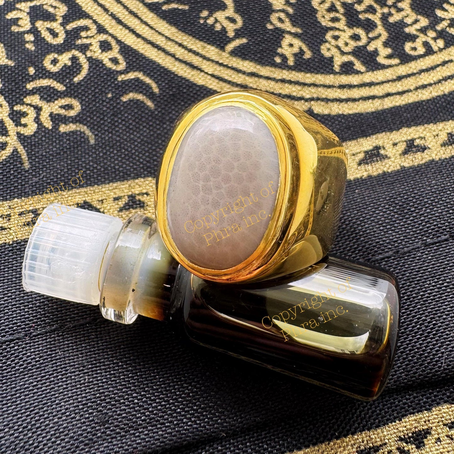 Rare Nagamani White Cobra Pearl Ring mystic Jewelry Gold Plated on Real Silver Mustika Pearl : Wealth Attraction, Gambling, Protection