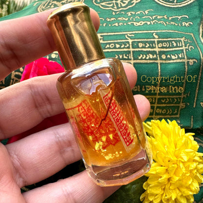 Close up of the 107 Divine Blessing oil bottle label
