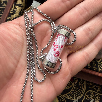 Taweez necklace shown with chain