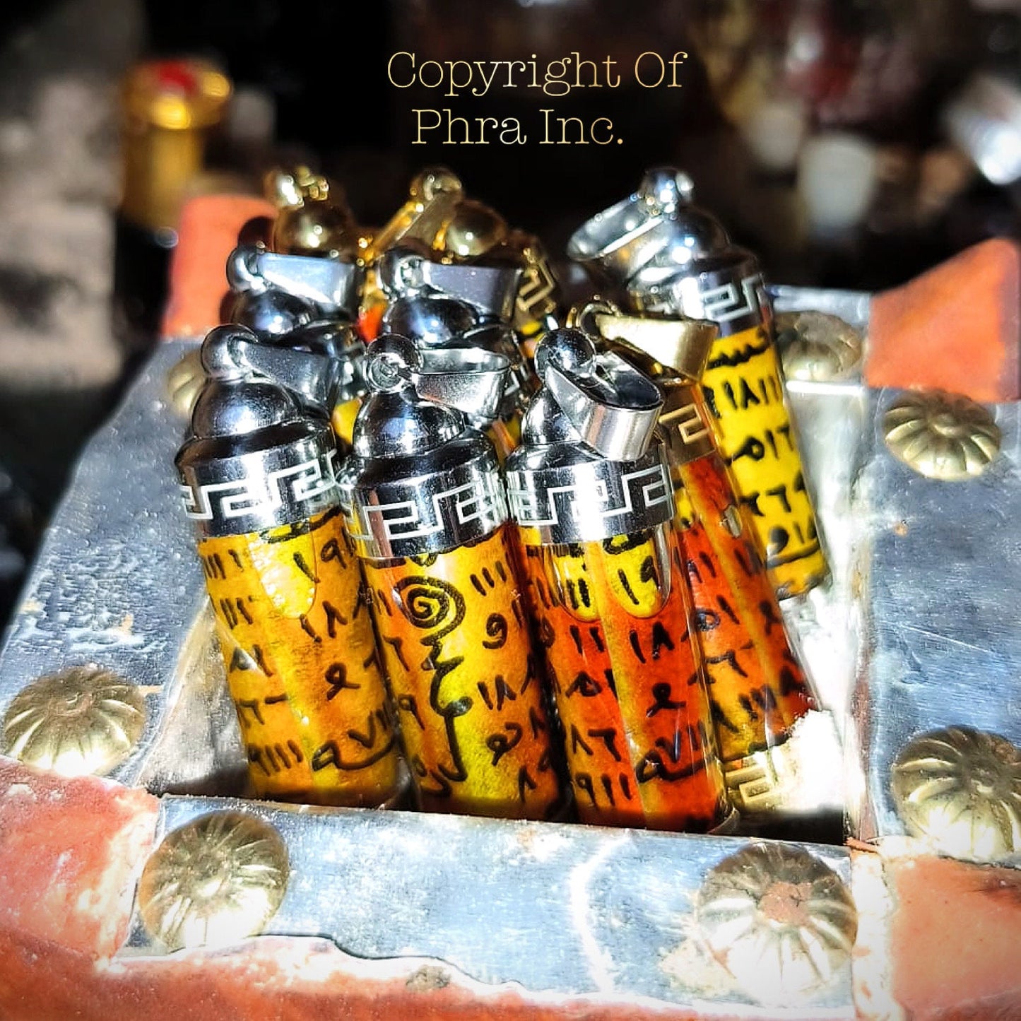 Powerful King 3in1 Wealth, Attraction,& Protection Taweez Oil Amulet Khiaa Musulmani Solomonic Charm Pendant for All Round Benefit Blessing