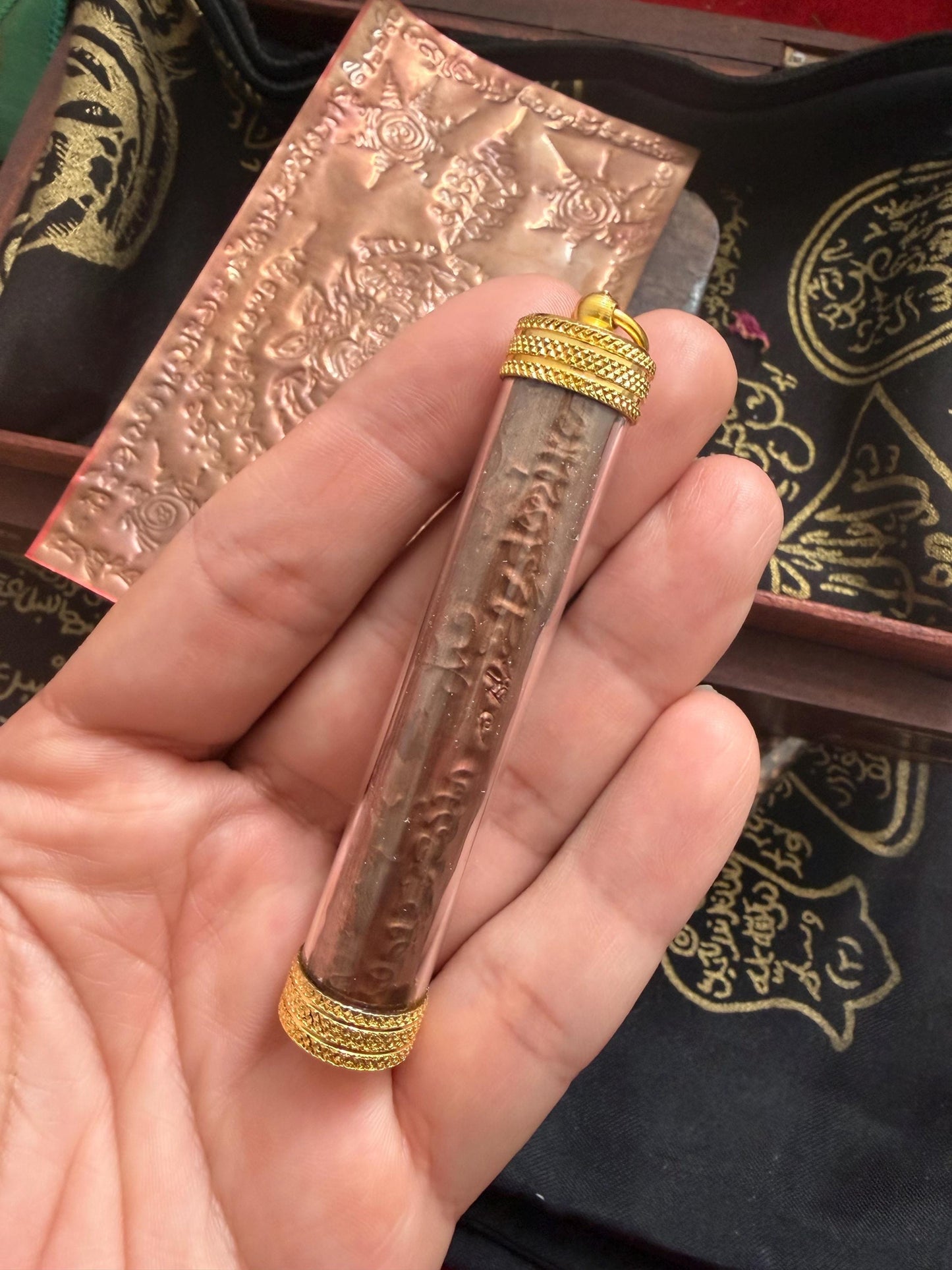 Extreme Black Magic Protection Kala Bhairav (Phra Pirab) Takrut Amulet, Hand-Drawn Protection Taweez Aghori Tantra, Shiva Aghori Magic