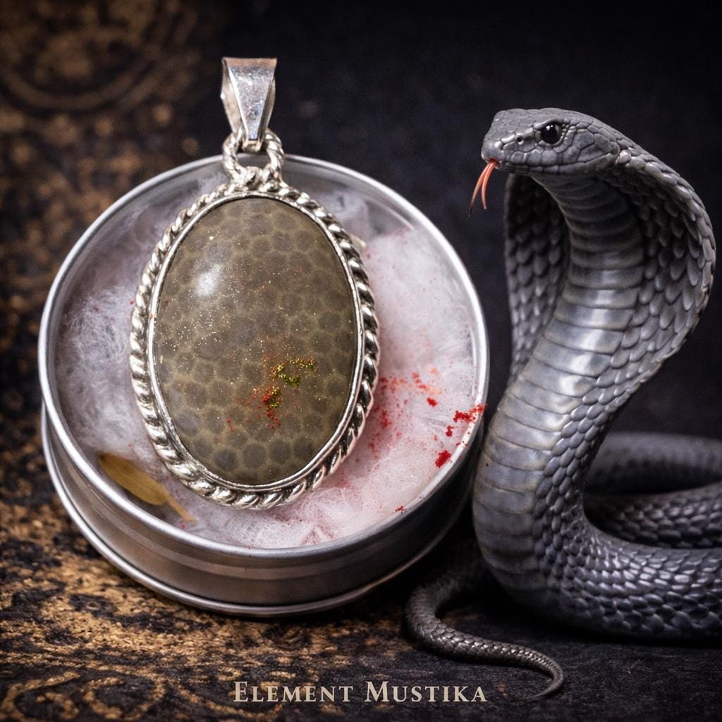 Nagamani Cobra Pearl Silver Pendant – Thai Amulet Charm