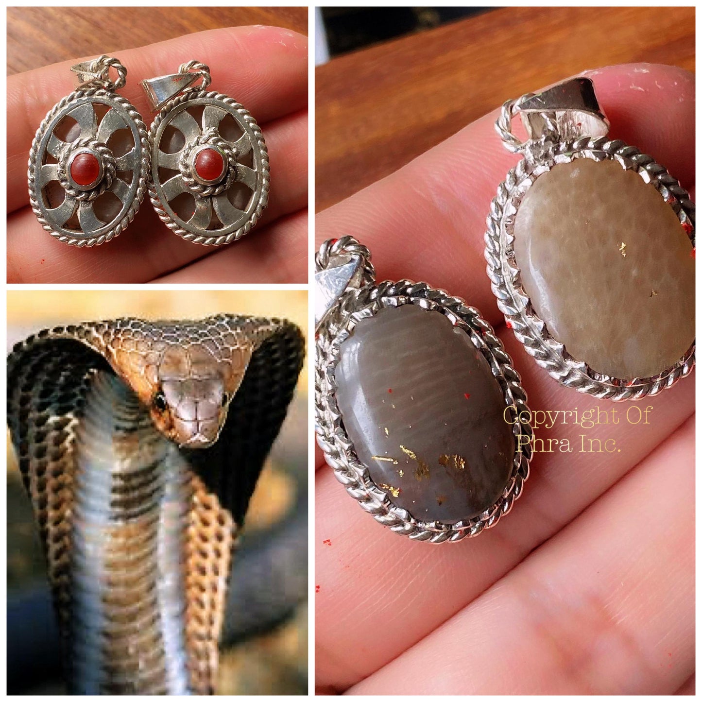 Authentic Nagamani Cobra Pearl Pendant – King Centipede, Silver, Wealth & Luck Charm