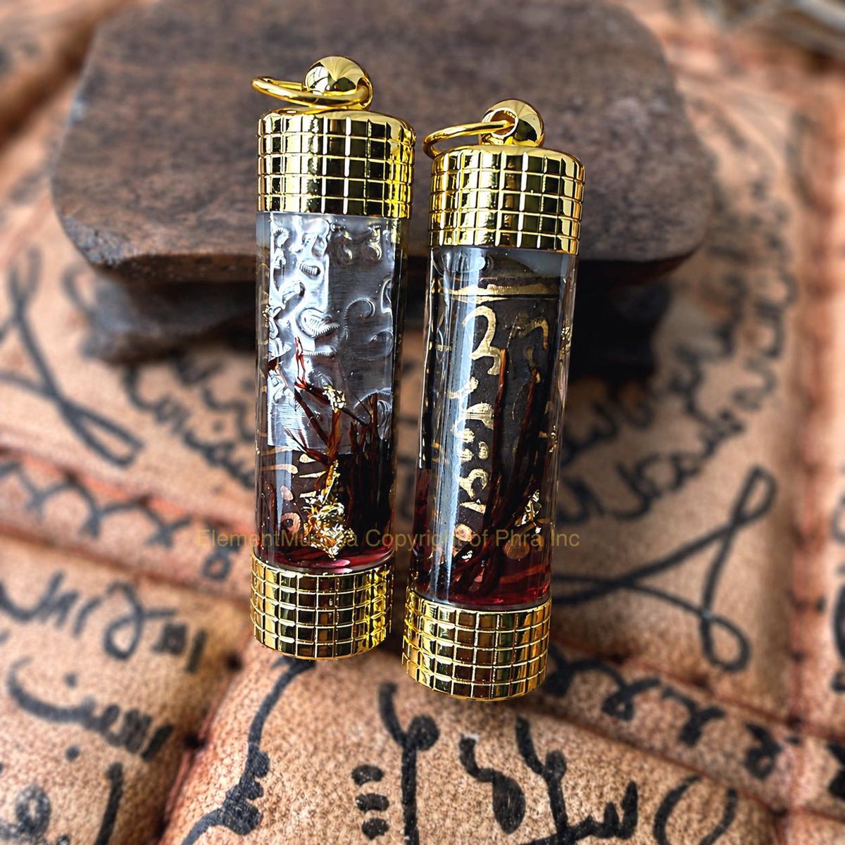 Close-up of the takrut casing and mustika pearls