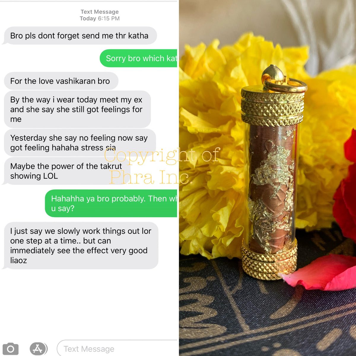 Vashikaran takrut ritual preparation, alternate view