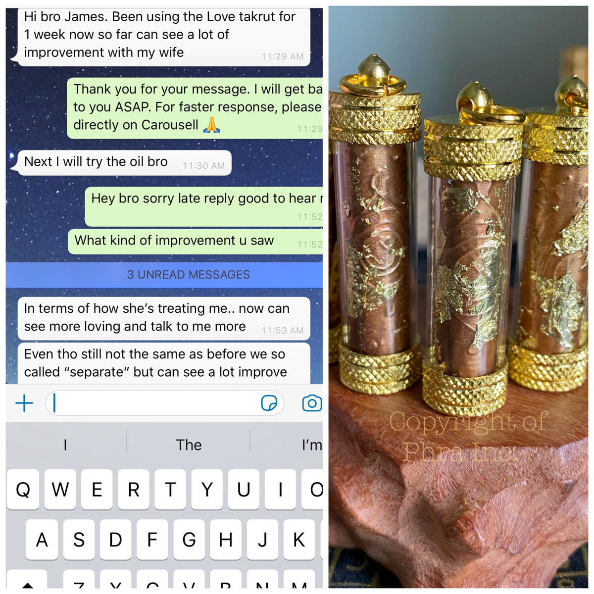Preparation of the Vashikaran takrut with sacred yantras