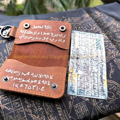 Taweez wallet pouch open showing the card slots
