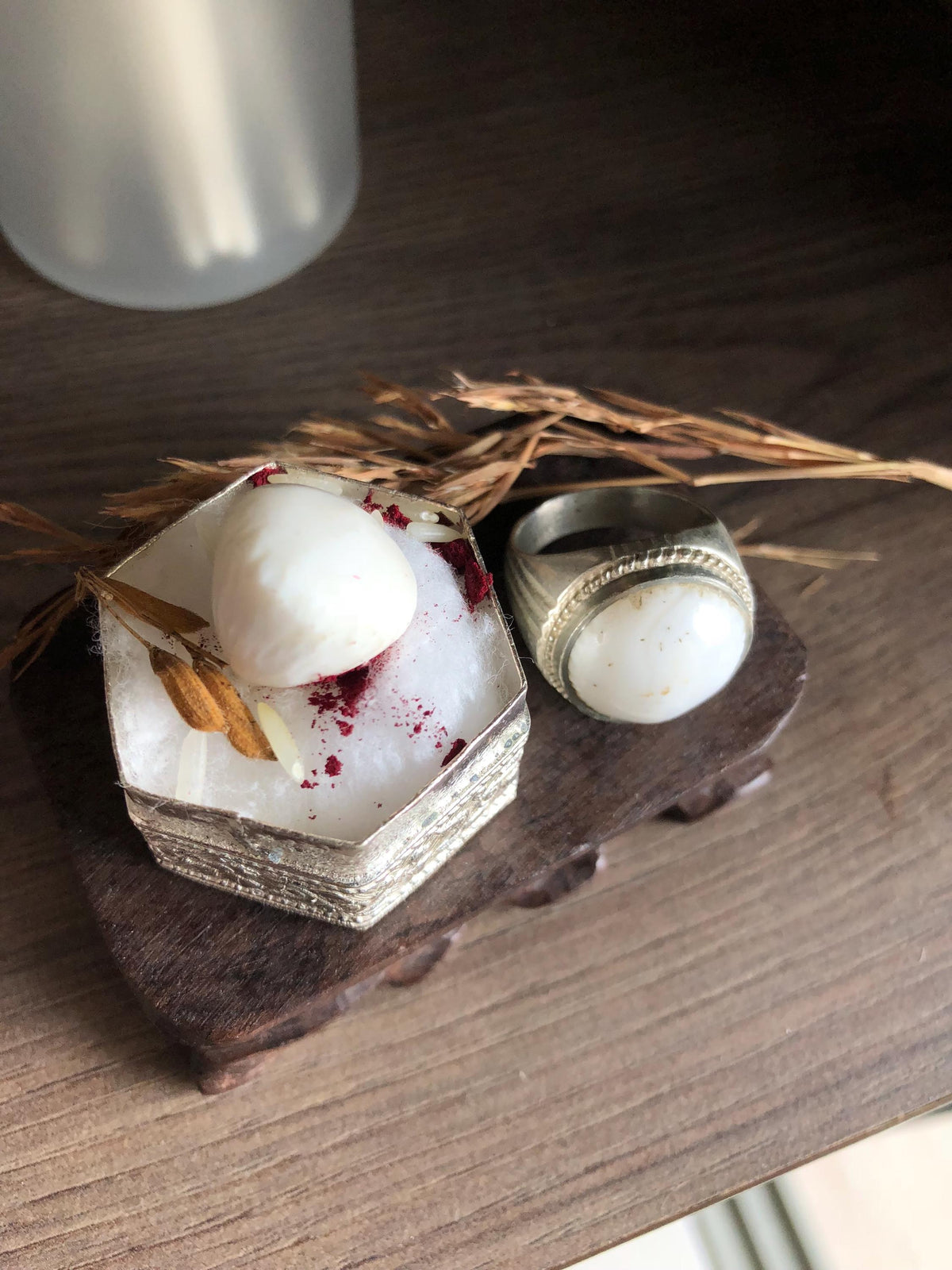 Coconut Pearl ring, final presentation view