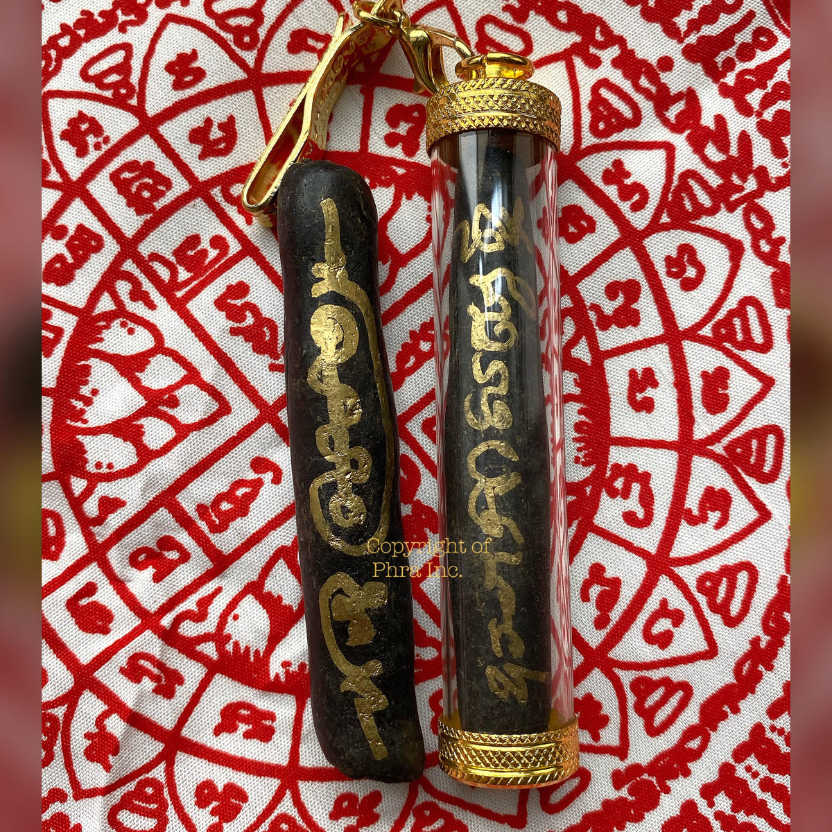 Khun Paen amulet pendant shown at an angle